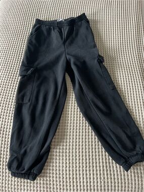 Black Cargo Jogger Pants - Elastic Waist